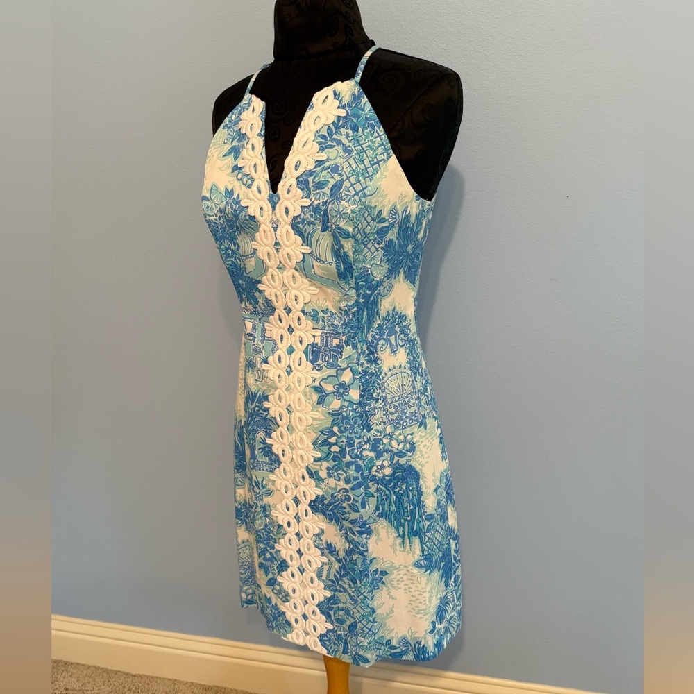 Lilly Pulitzer Tropical Blue and White Dress